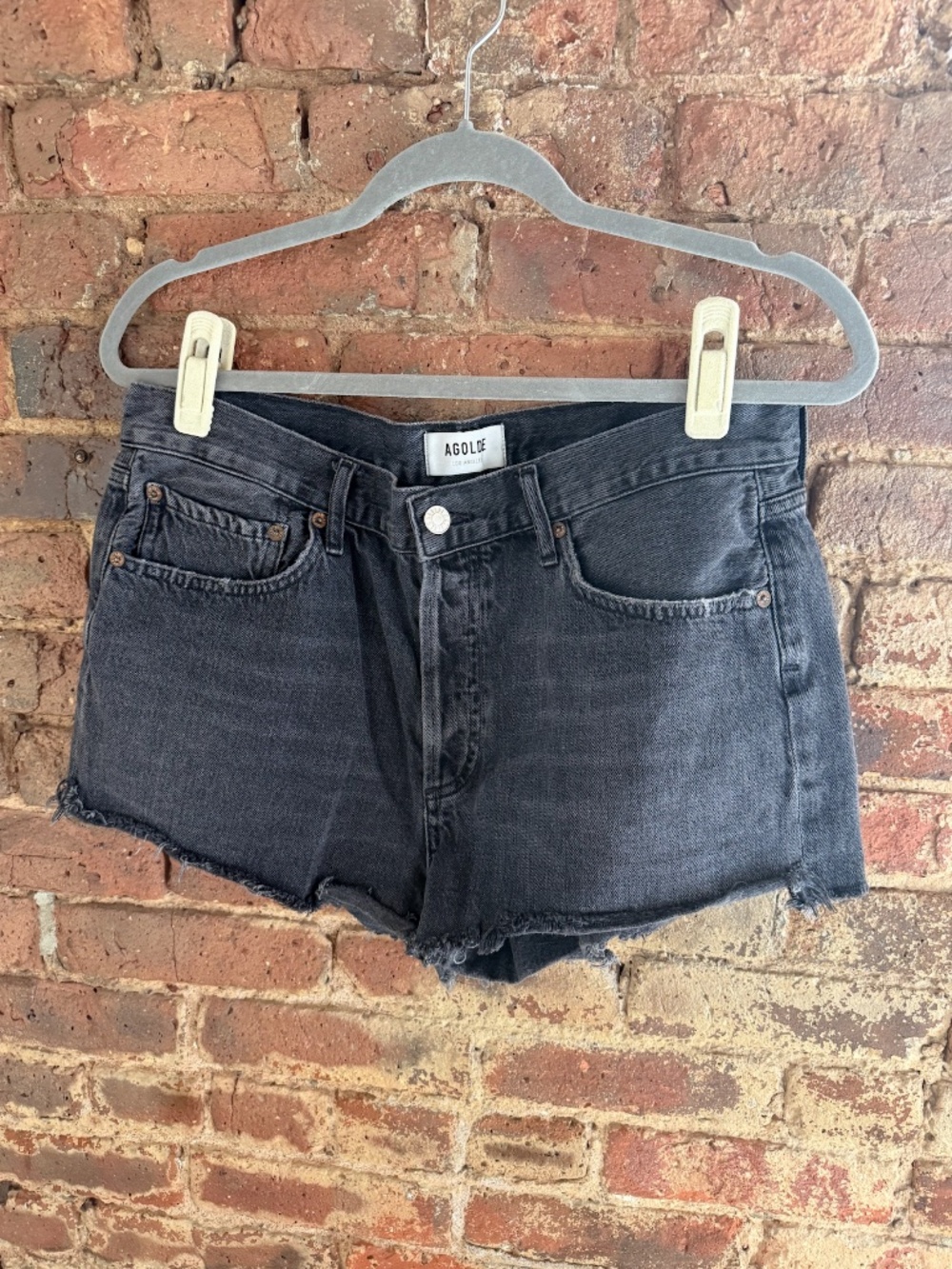 Agolde denim shorts | charcoal | size 30